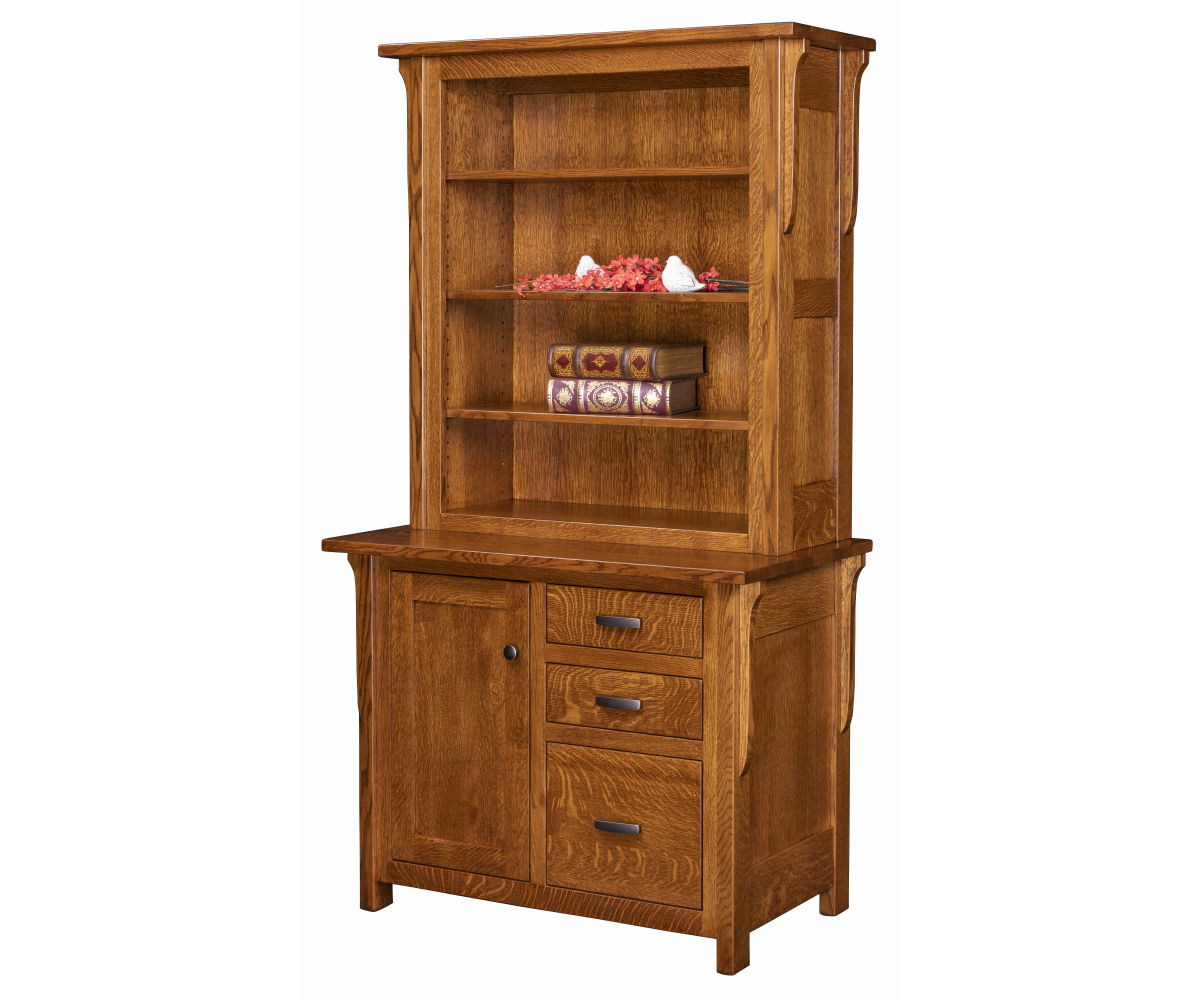 Boston 1 Door Credenza with Bookcase Topper