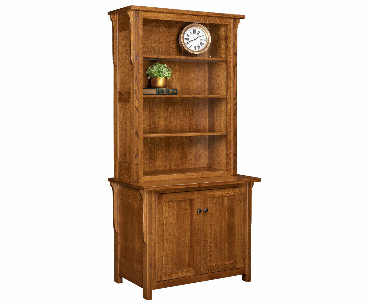 Boston 2 Door Credenza with Bookcase Topper