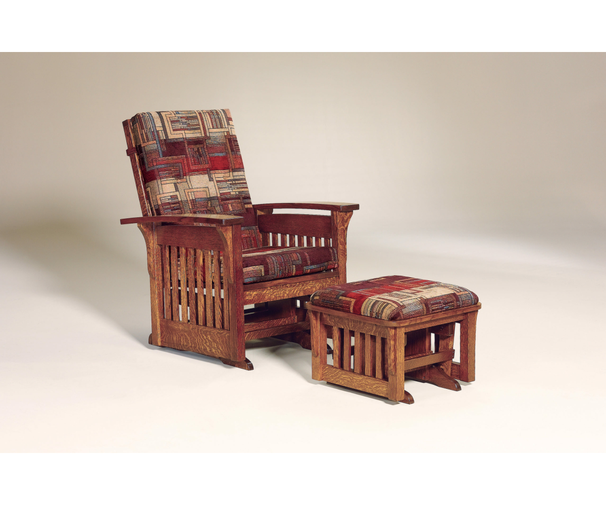 Bow Arm Slat Glider W/ Ottoman - Image 2