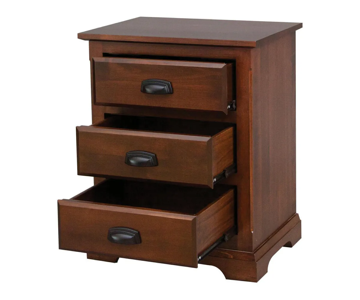 Charleston 3 Drawer Nightstand