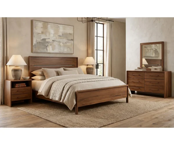 Ashton Fabric Footboard Queen Bed